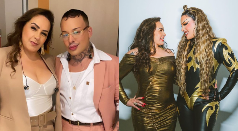 Gloria Groove (drag queen de Daniel Garcia) e sua mãe, Gina Garcia