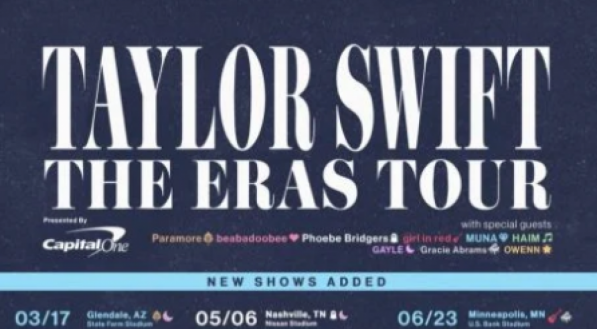 Shows confirmados de Taylor Swift pela 'The Eras Tour', nos Estados Unidos.