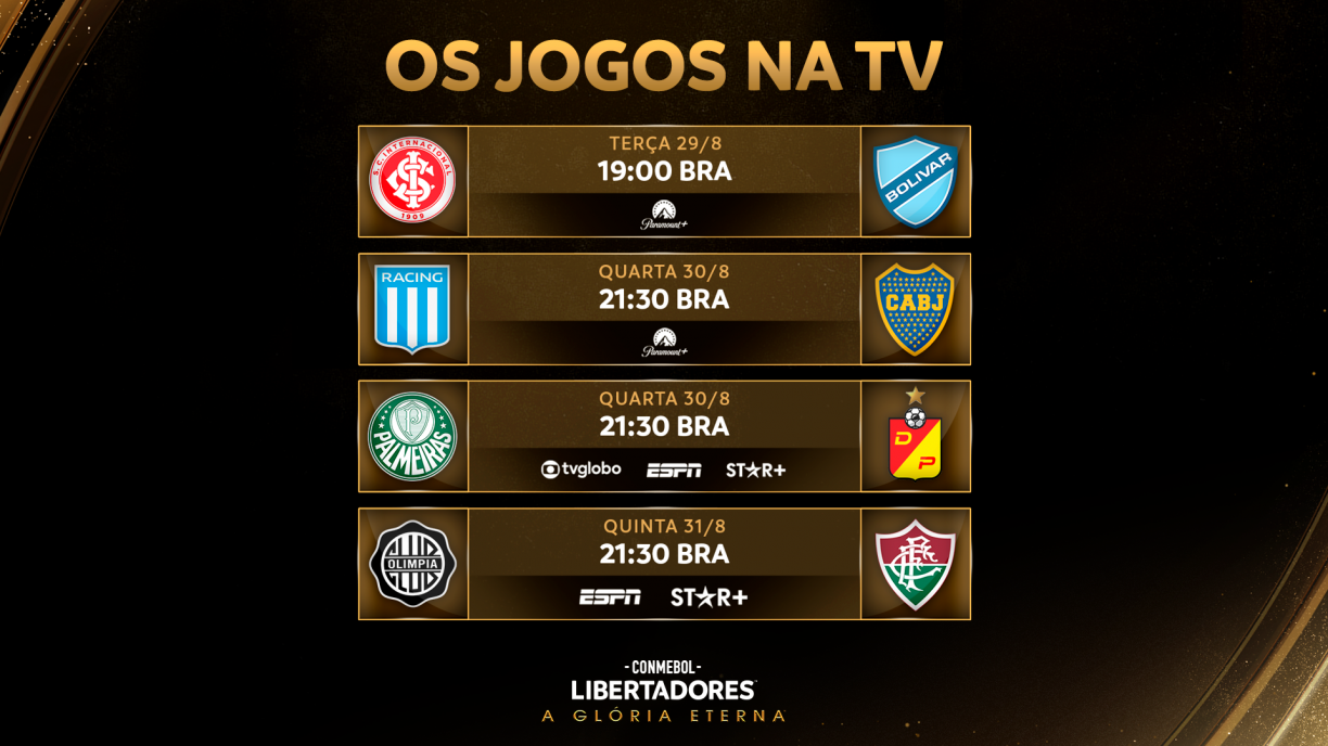 Saiba onde assistir ao vivo aos jogos de hoje, quinta-feira (31/08)