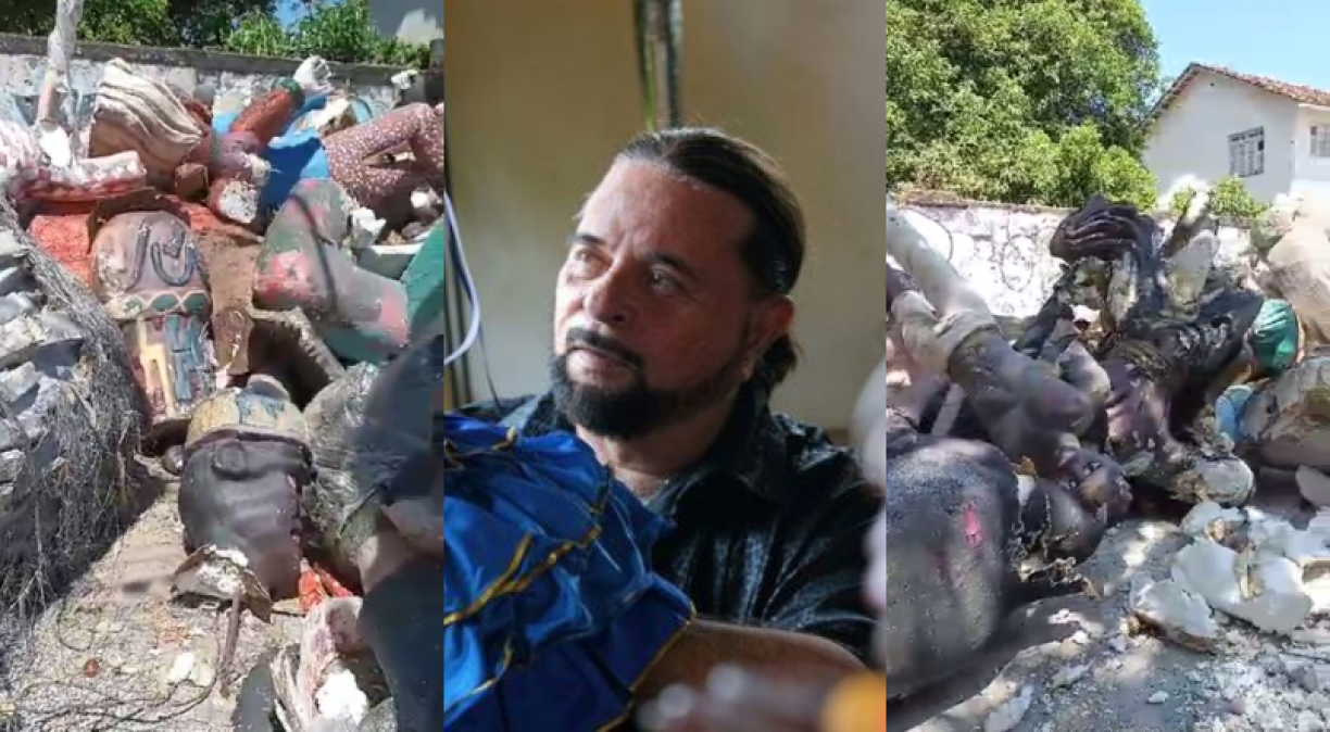 Bonecos gigantes feitos por Fernando Augusto, mestre bonequeiro falecido em 2022, foram descartados pela Prefeitura de Olinda