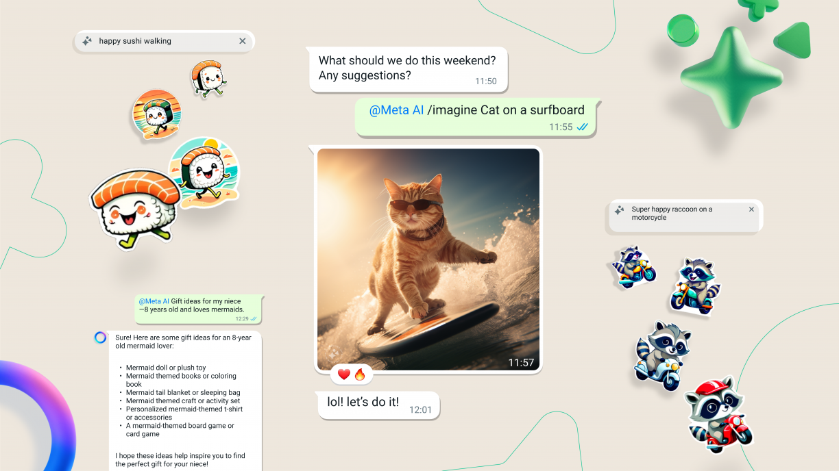 Meta anuncia que WhatsApp e Instagram terão Inteligência Artificial para conversas e geração de imagens