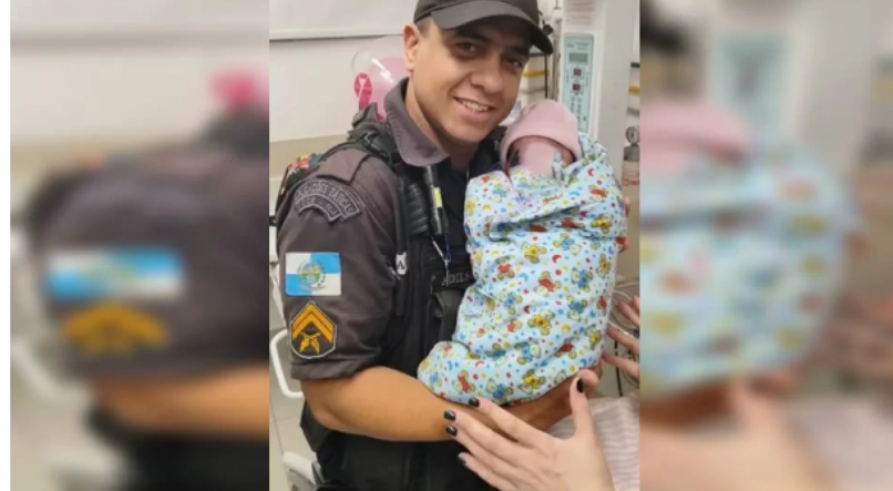 Bebê foi resgatada por policiais militares depois de ser abandonada em lixeira 