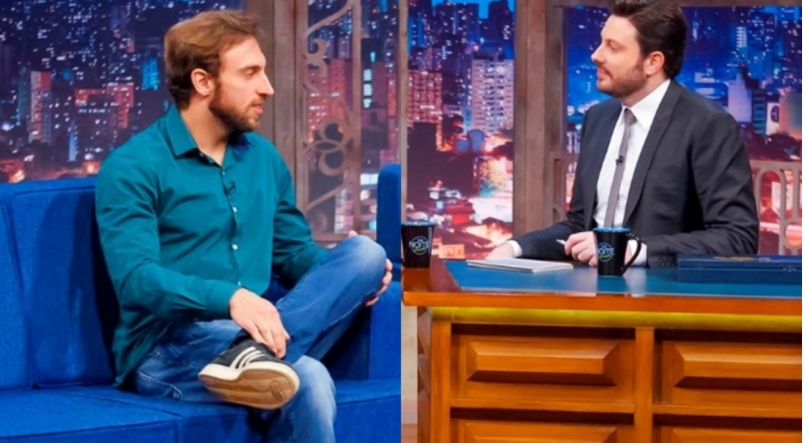 Léo Lins e Danilo Gentili, no The Noite