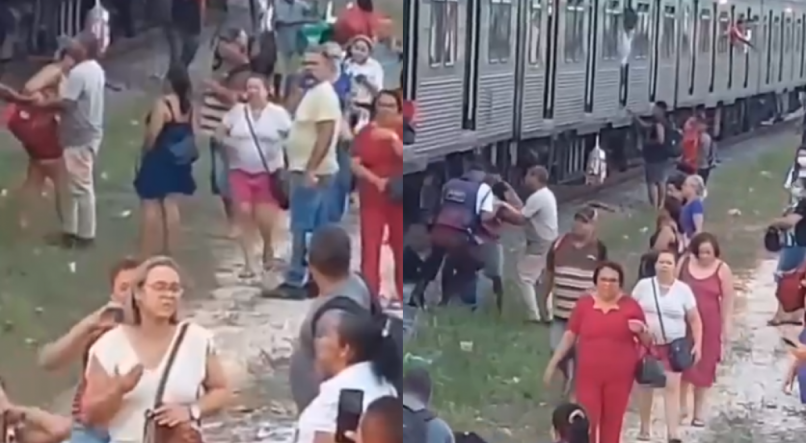Mulher desmaia nos trilhos do metrô do Recife.