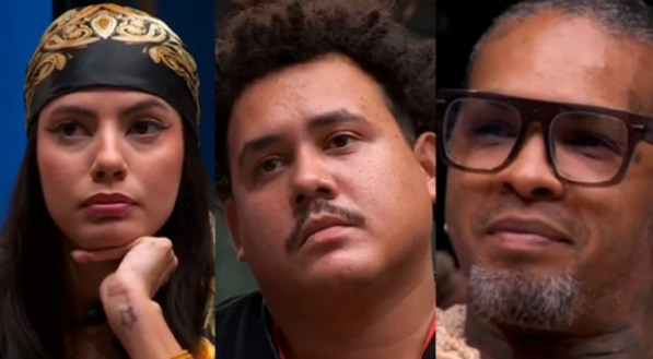 Fernanda, Lucas Henrique e Rodriguinho no 10° paredão do BBB 24