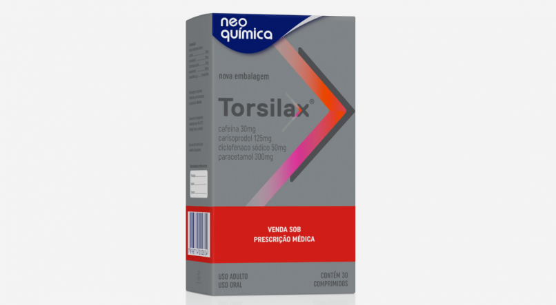 Ilustração da caixa do medicamento Torsilax