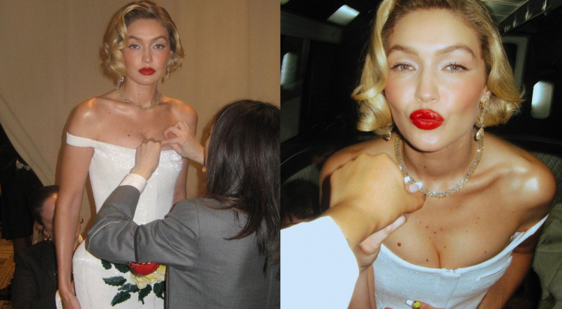 Modelo Gigi Hadid usa corte de cabelo choppy bob no Met Gala