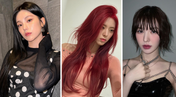 Imagem das cantoras Yeji (ITZY), Yuna (ITZY) e Wendy (Red Velvet)