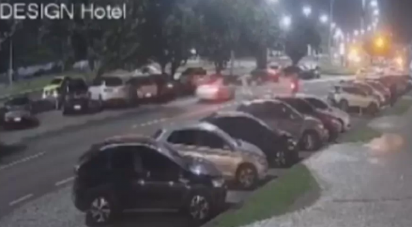 Homem foi atropelado em frente ao hotel