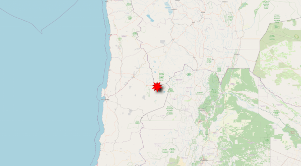 Localização do terremoto do Chile.