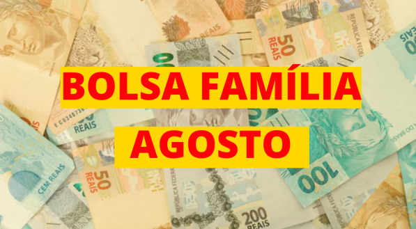 Imagem com notas de dinheiro ilustrando o pagamento do Bolsa Família de Agosto