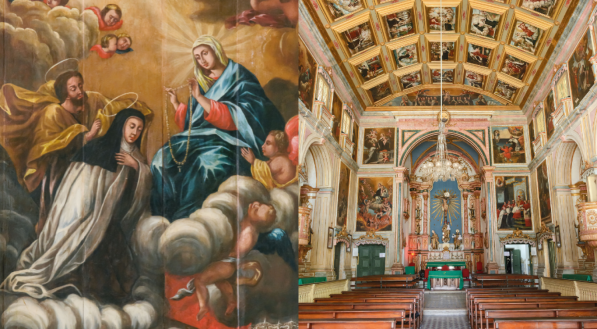 Pinturas dedicadas à vida de Santa Teresa de Jesus na Igreja da Ordem Terceira de Nossa Senhora do Monte Carmelo, no Recife