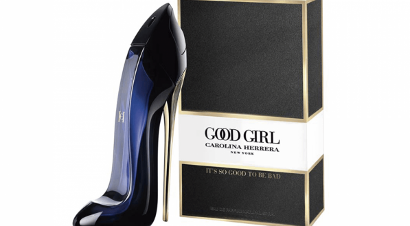 Embalagem e frasco da fragrância "Good Girl", de Carolina Herrera.