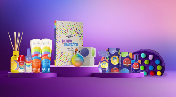 Imagem ilustra produtos da linha de Divertida-Mente 2