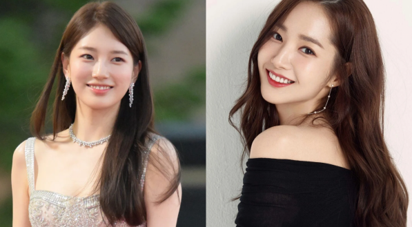 Montagem das duas atrizes coreanas, Bae Suzy e Park Min Young, respectivamente.