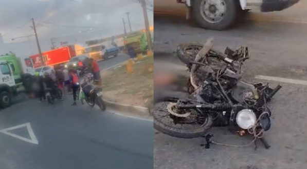 Cidadãos que passavam pelo local registraram o cenário após o sinistro.