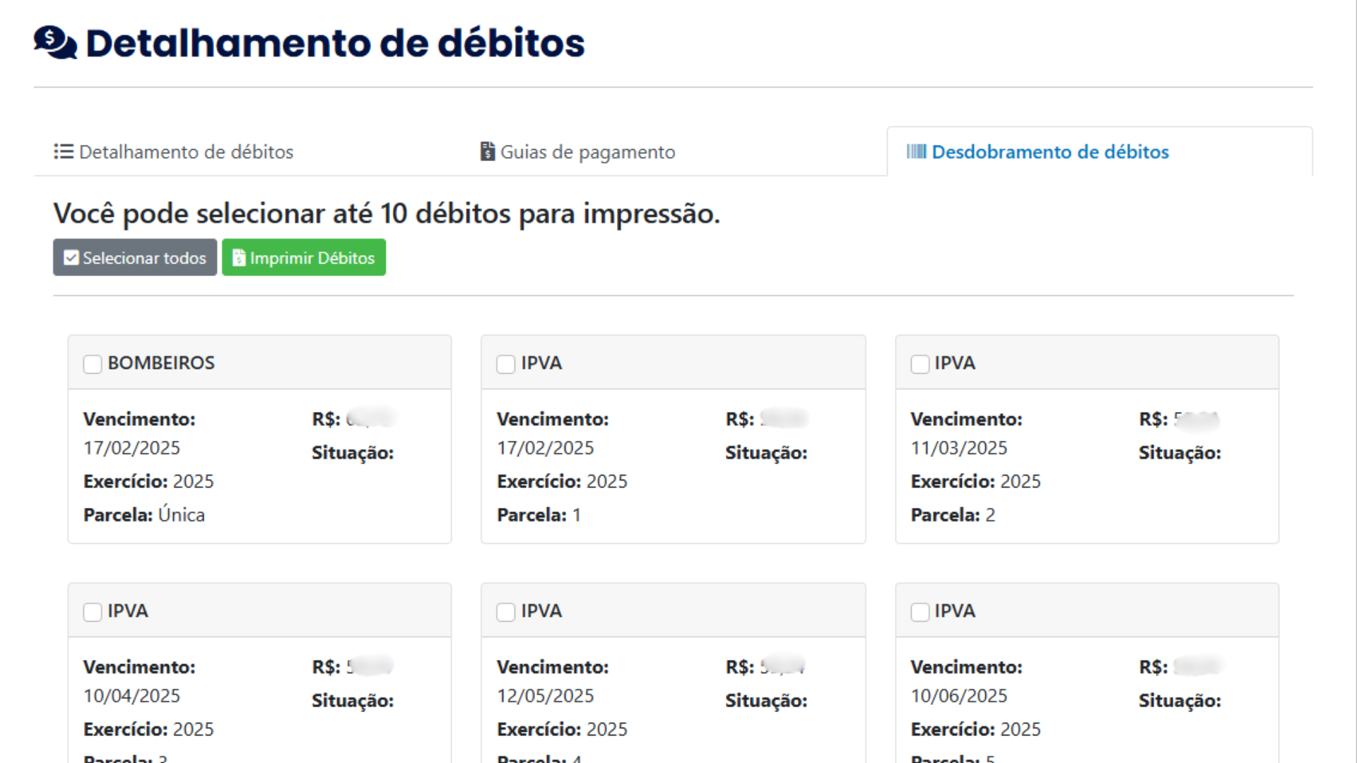 Site do Detran-PE