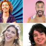 Imagem com dos ex-participantes do BBB: Tarciana de Lima Mafra (BBB 2), Karla Patrícia (BBB 5), Mariza Moreira (BBB 15) e Gil do Vigor (BBB 21).