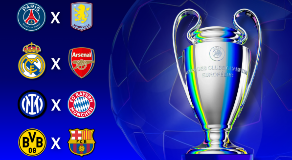 Os confrontos das quartas-de-final da Champions League