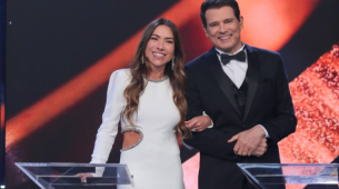 Patrícia Abravanel e Celso Portiolli, apresentadores do Troféu Imprensa