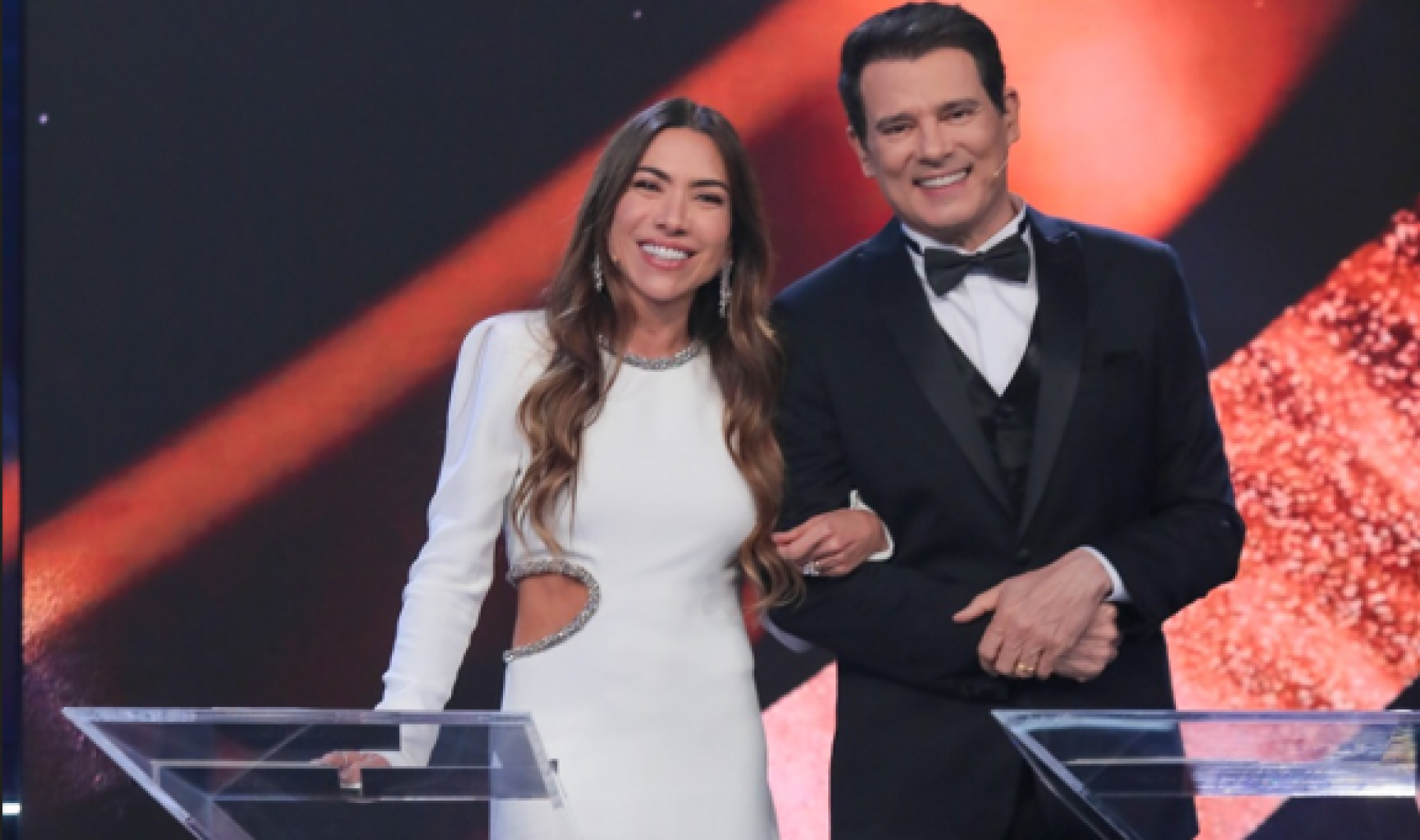 Patrícia Abravanel e Celso Portiolli, apresentadores do Troféu Imprensa