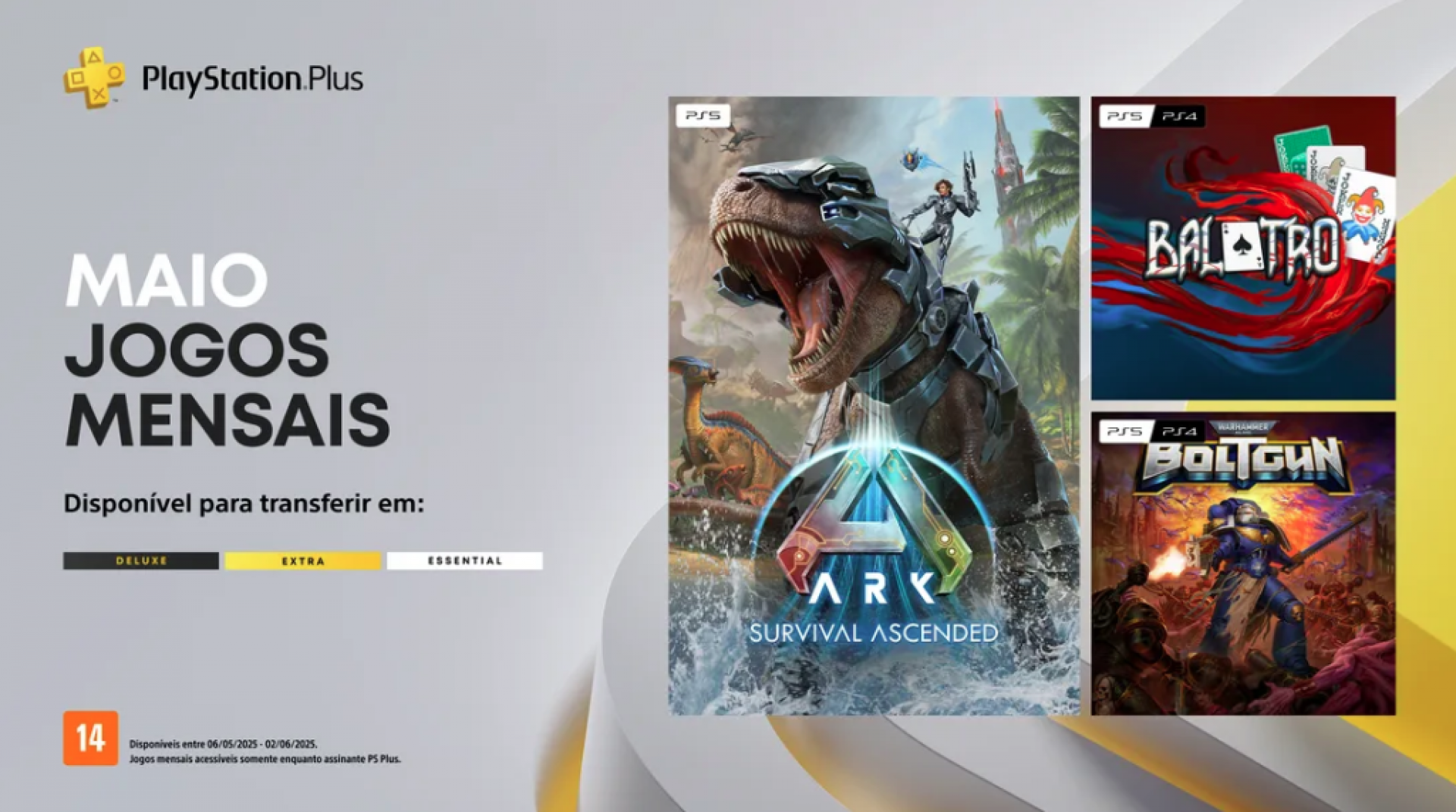 A PlayStation anunciou os jogos mensais que estarão disponíveis no catálogo dos planos Essential, Extra e Deluxe do PlayStation Plus em maio