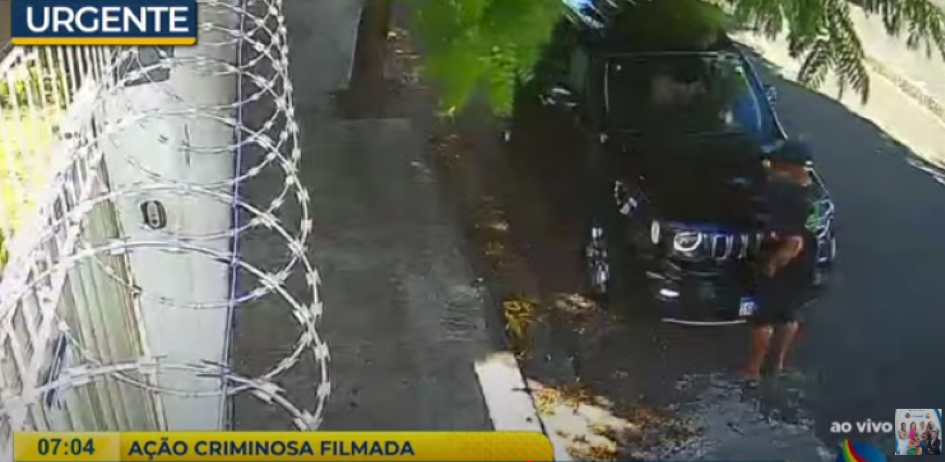 Câmara de segurança registrou o momento da ação