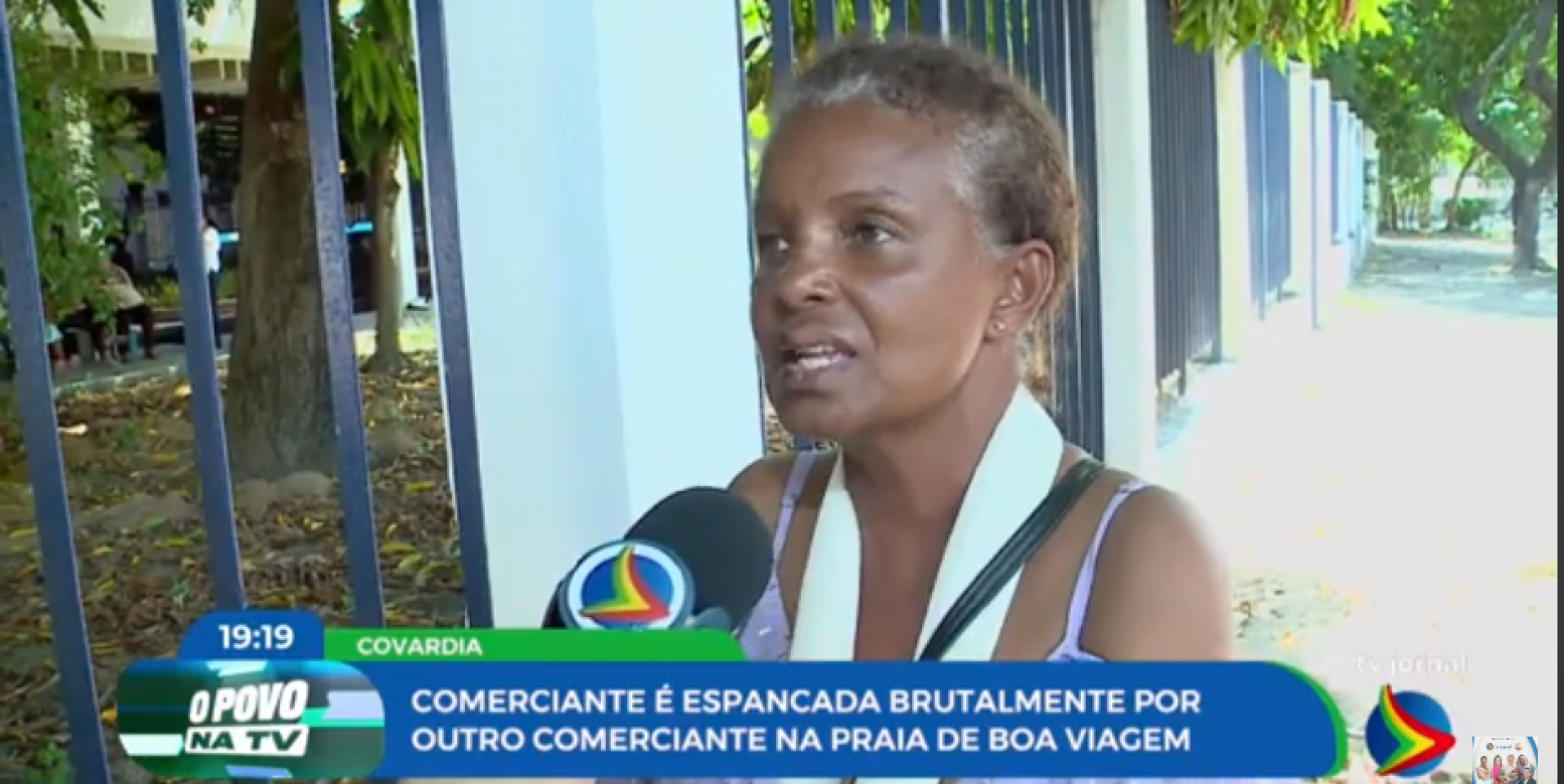 Imagem de mulher espancada na praia de Boa Viagem