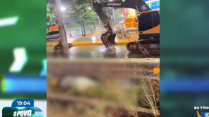 Imagem de homem apÃ³s descarga elÃ©trica na PE-15, no bairro de Ouro Preto