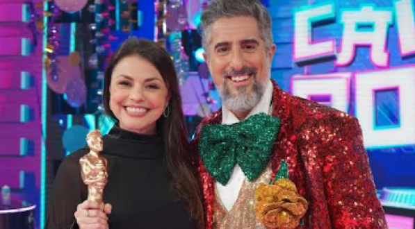 Bruna Louise, em imagem com Marcos Mion