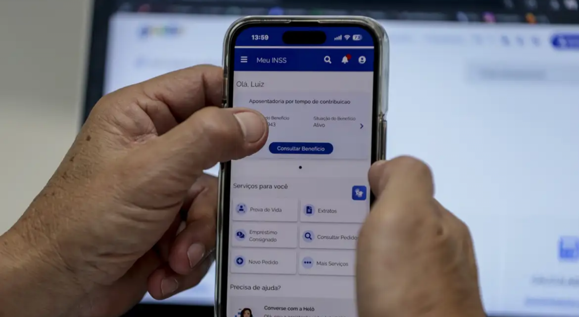 O login no aplicativo do Meu INSS é realizado através da conta Gov.br