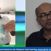 Motorista de ônibus encontra pochete com mil reais em dinheiro e devolve ao dono
