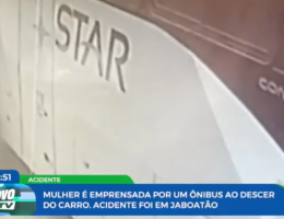 Mulher é imprensada por ônibus em ladeira de Jaboatão e sobrevive após ser socorrida pelo Samu