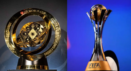 Imagem do troféu do Mundial de Clubes e do Intercontinental