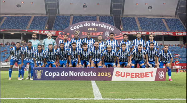 Equipe do CSA reunida antes do jogo