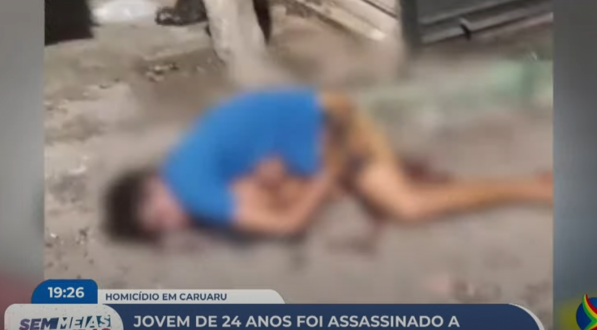 Imagem borrada de vítima de homicídio na cidade de Caruaru, no bairro do Salgado