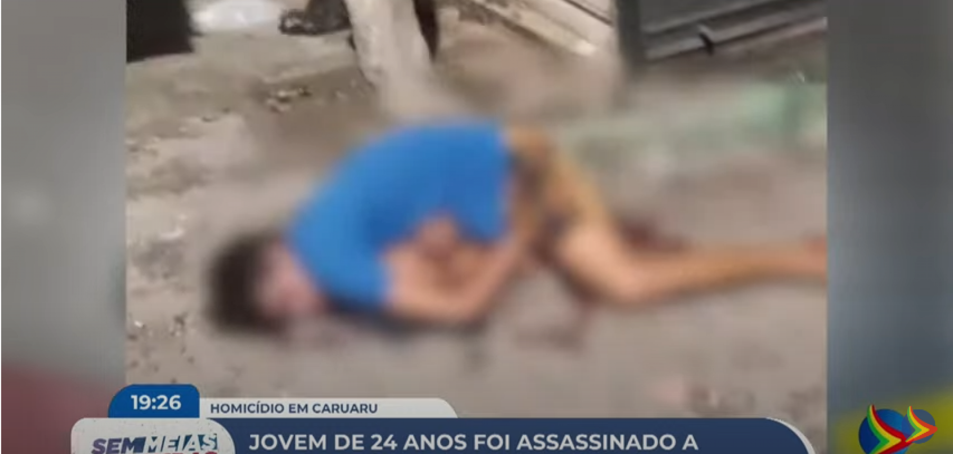 Imagem borrada de vítima de homicídio na cidade de Caruaru, no bairro do Salgado