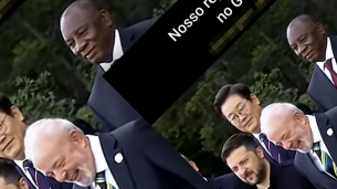 Publicação usa montagem com imagens alteradas e música irônica para espalhar desinformação sobre o comportamento do presidente