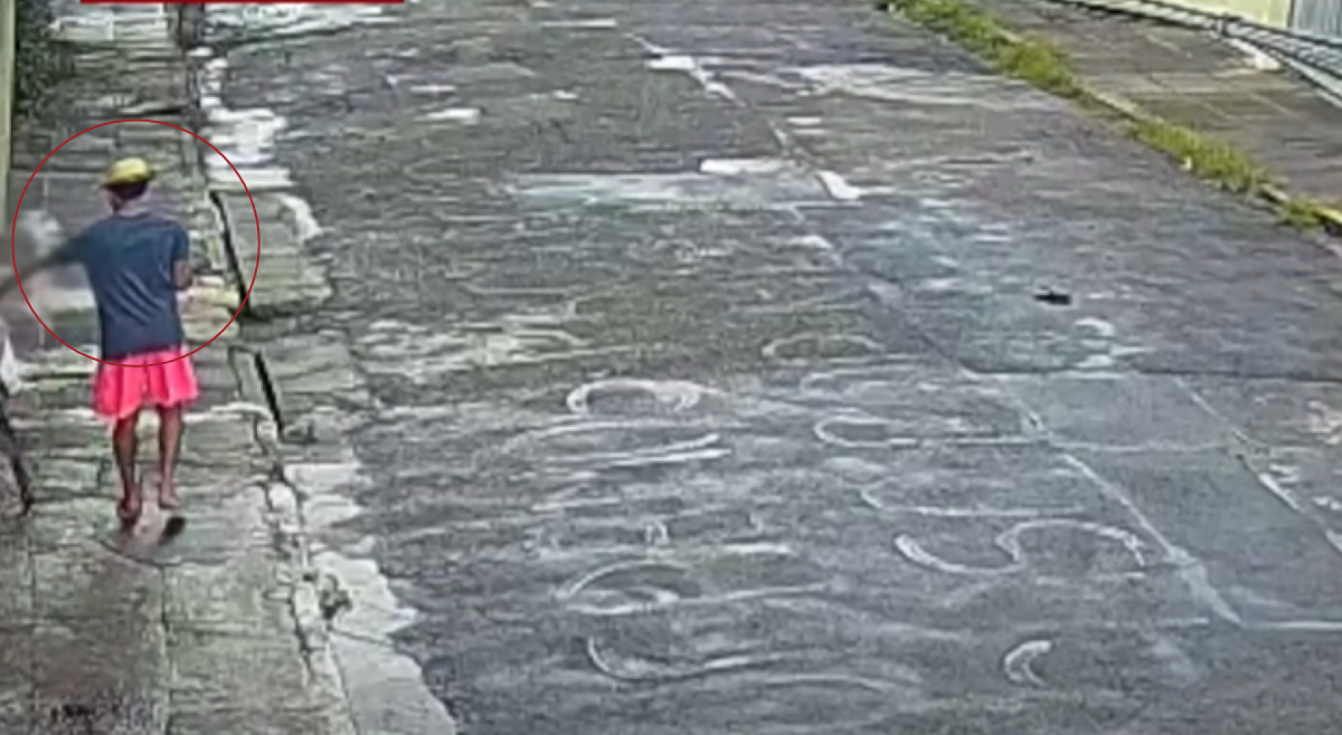 Câmeras de segurança da rua flagraram a ação