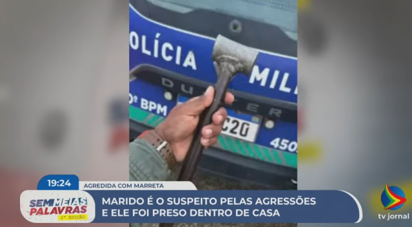 Imagem de ferramenta utilizada para agredir mulher em Água Preta