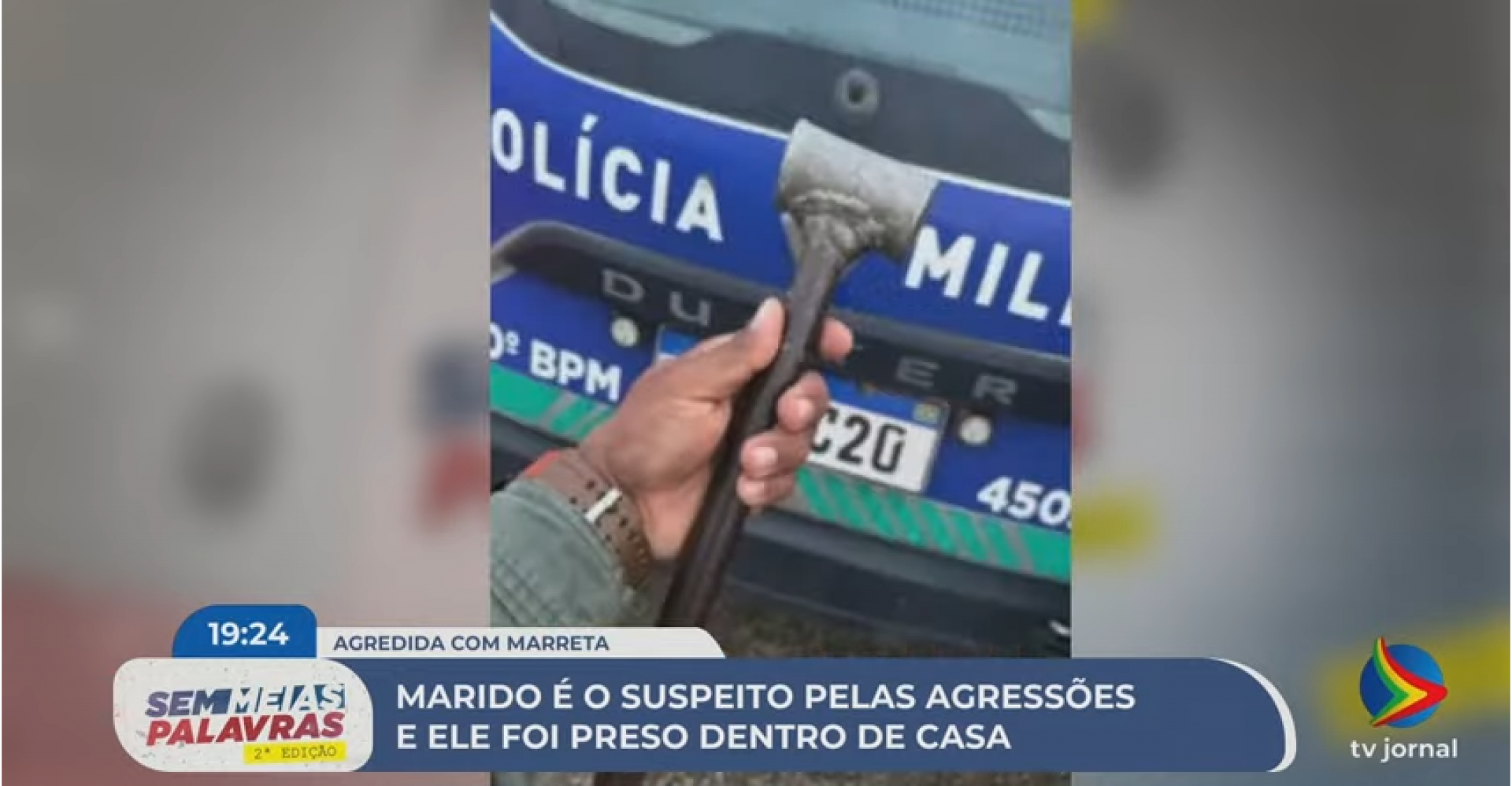 Imagem de ferramenta utilizada para agredir mulher em Água Preta