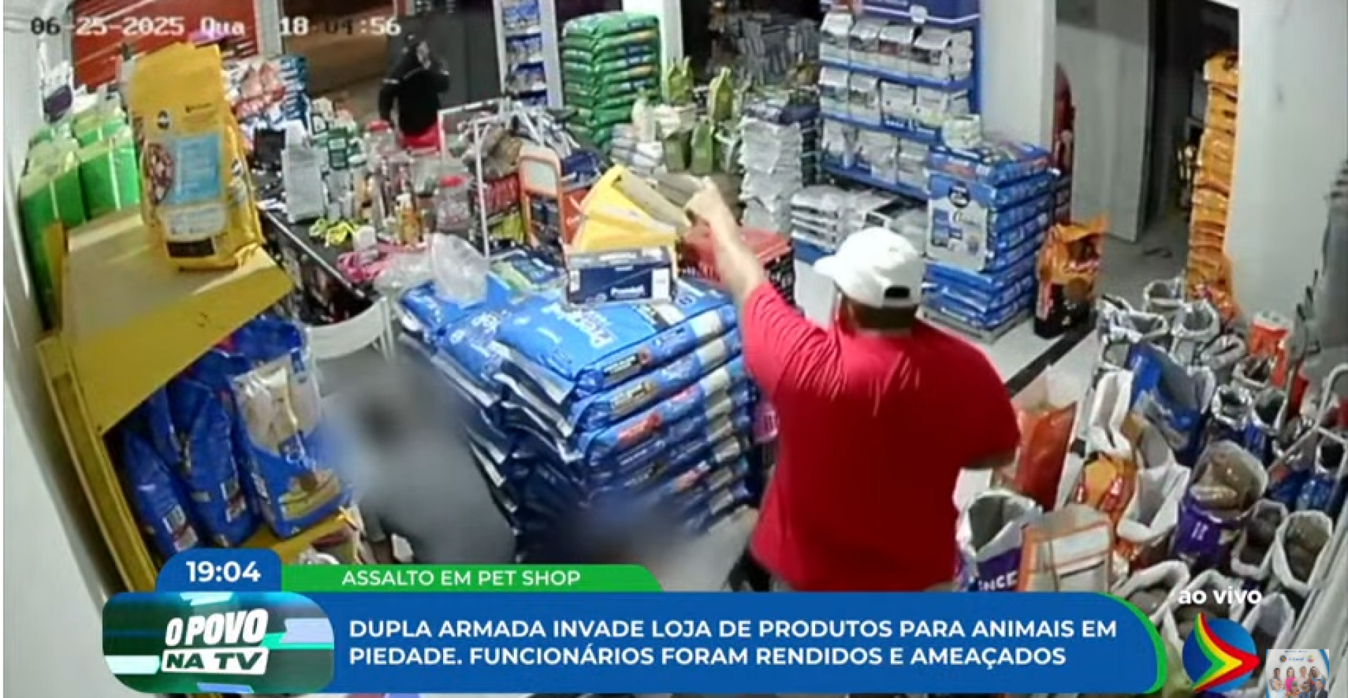 Imagem de assalto em Petshop no bairro de Piedade