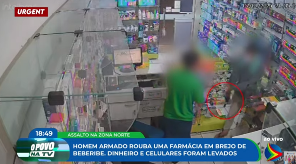 Imagem de assalto em Farmácia na Zona Norte do Recife