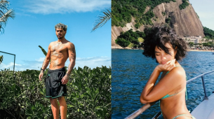 Imagem de uma montagem com Zé Felipe e Bella Campos