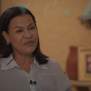Imagem de Ruth Moreira durante entrevista ao Fantástico
