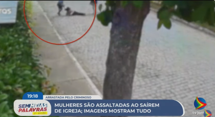Imagem de homem arrastando mulher durante assalto no bairro de São Francisco, Caruaru