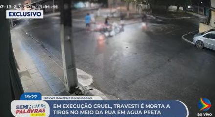 Imagem de câmera de segurança com registro de homicidio em Água Preta