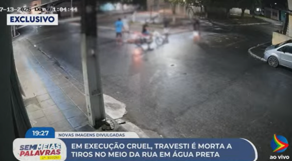 Imagem de câmera de segurança com registro de homicidio em Água Preta