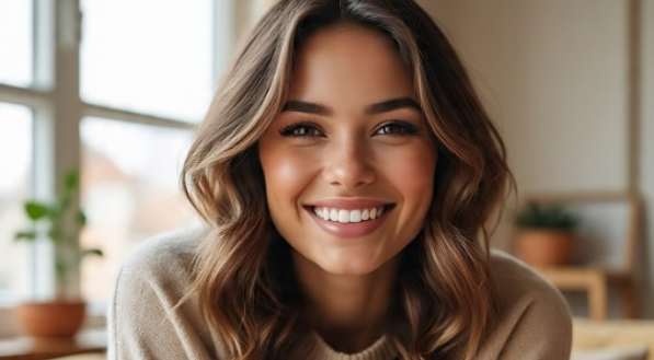 Imagem de uma mulher feliz com autoestima