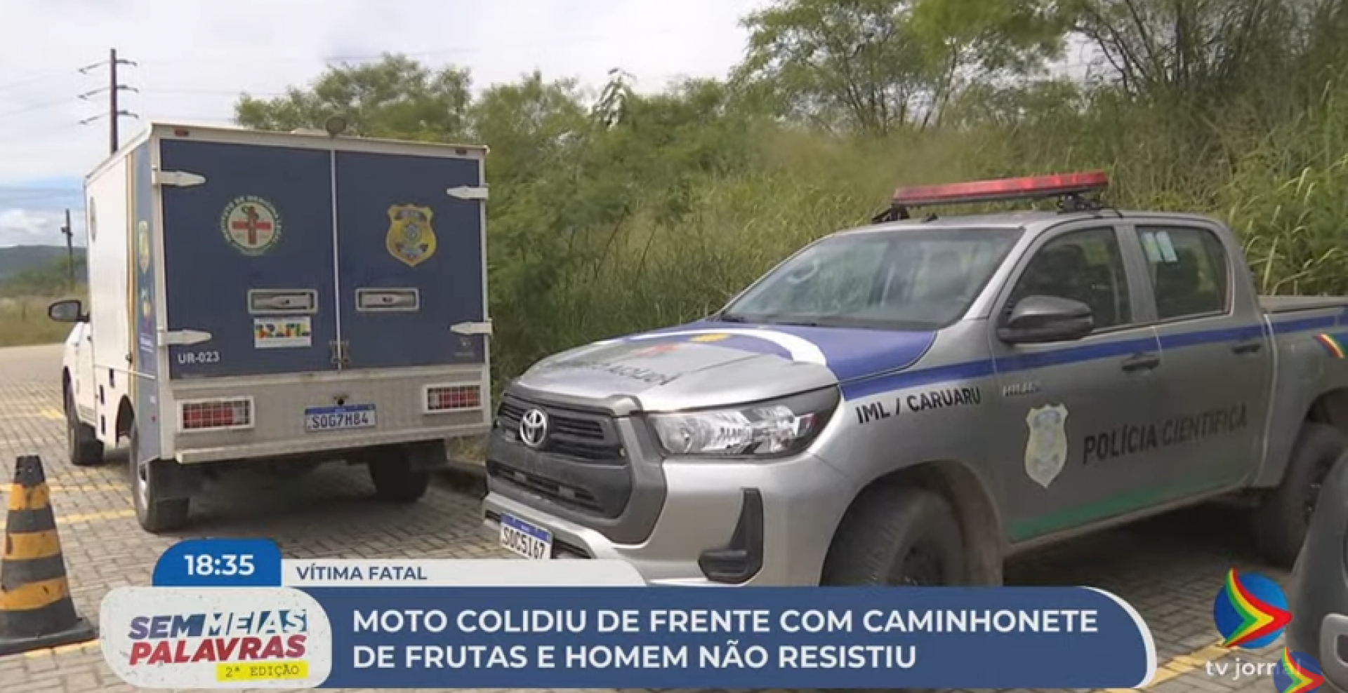 Homem morre após moto colidir com caminhonete na Zona Rural de Caruaru